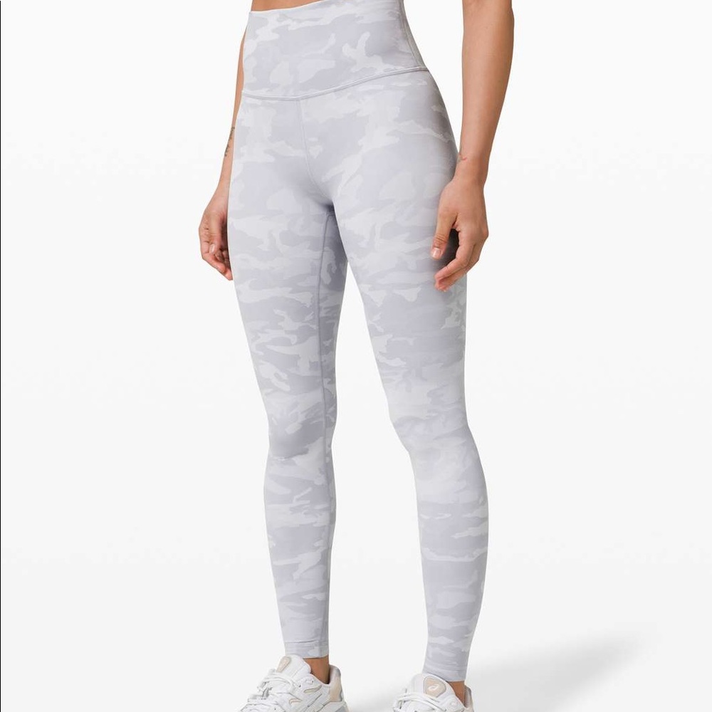Lululemon Wunder Under HR Tight 25” Incognito Camo Jacquard Alpine White sz 4